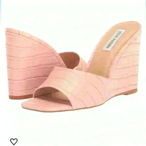 Steve Madden Pink Croco Womens Veles Wedge Sandal Size 9 NWOB